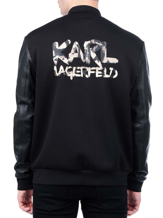 Karl Lagerfeld Men's Winter Bomber Jacket Black