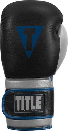 Title Boxing Platinum Perilous Mănuși de box din piele naturală pentru competiție negre