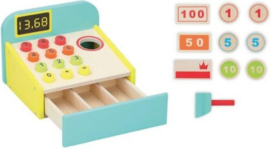 Children's Wooden Toy Cash Register for 1.5+ Years 12 Pieces