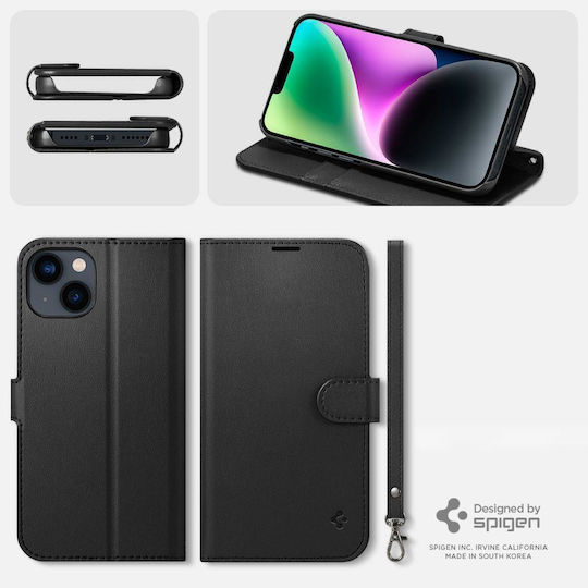 Spigen Wallet S Synthetic Leather Black (iPhone 14)