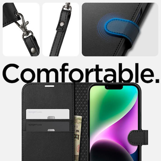 Spigen Wallet S Synthetic Leather Black (iPhone 14)