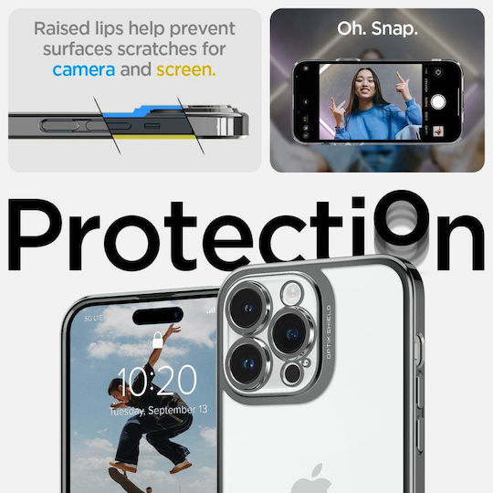 Spigen Optik Crystal Back Cover Σιλικόνης Chrome Gray (iPhone 14 Pro)