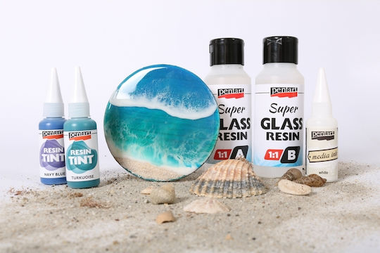 Pentart Super Glass Flüssiges Glas Zweikomponentiges Harz 500ml