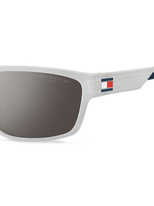Tommy Hilfiger Men's Sunglasses with White Plastic Frame and Gray Lens TH1978/S 6HT/TI