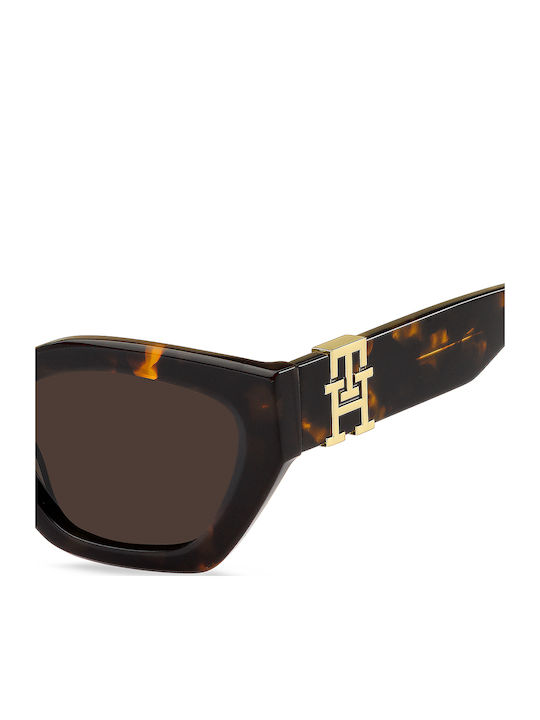 Tommy Hilfiger Women's Sunglasses with Brown Tartaruga Plastic Frame and Brown Lens TH1979/S 086/70