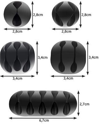 Aria Trade Mix Clips Clipsuri de Organizare a Cablurilor 10buc Negru