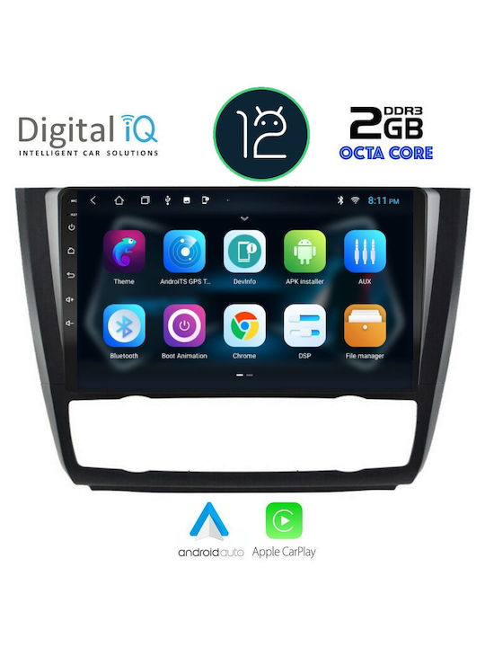 Digital IQ Car Audio System for BMW Series 1 / E81 / E82 / E87 2004-2013 with A/C (Bluetooth/USB/AUX/WiFi/GPS/Apple-Carplay/CD) with Touch Screen 9"