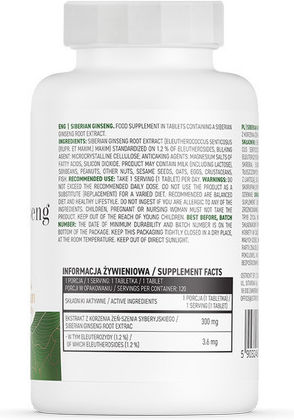 OstroVit Ginseng Siberian 200mg 120 Comprimate