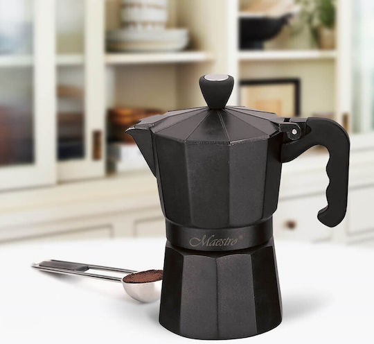 Maestro MR-1666-3 Stovetop Espresso Pot 3 Cups Black