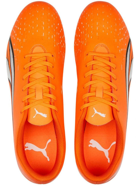 PUMA Play Football Shoes with Cleats Ultra Orange / Puma White / Blue Glimmer