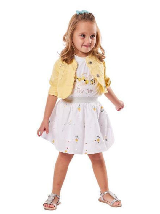 Εβίτα Kids Set with Skirt & Jacket Summer 3pcs White