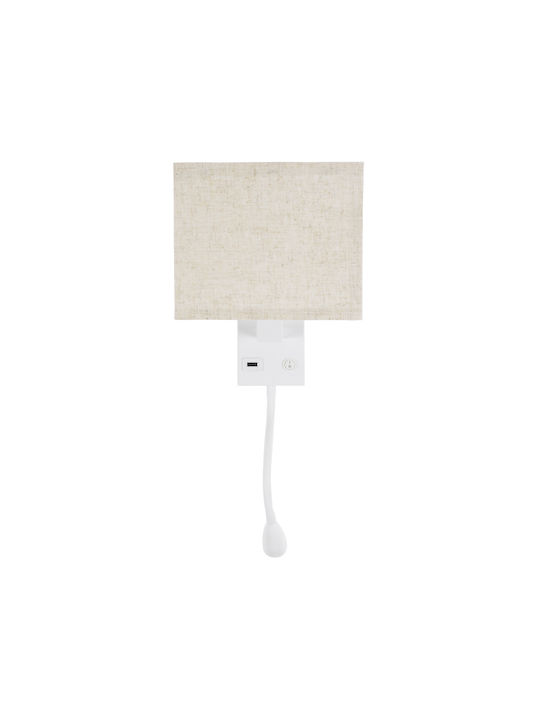 GloboStar Roulette-S Modern Wandleuchte mit Lampenbirnensockel E27 mit USB-Anschluss 17x37x37cm