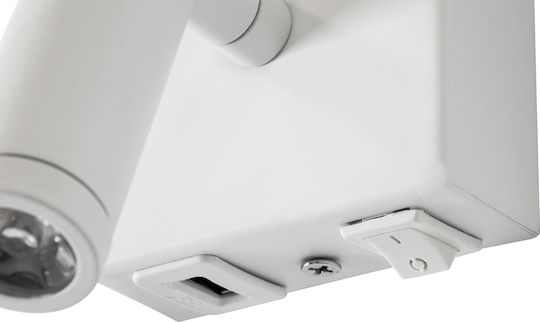 GloboStar Roulette-R Modern Wall Lamp with E27 Lamp Bulb Base with USB Port 22x37x37cm