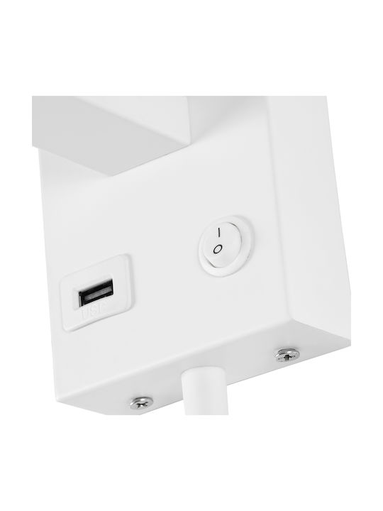 GloboStar Roulette-S Modern Wandleuchte mit Lampenbirnensockel E27 mit USB-Anschluss 17x37x37cm