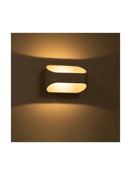 GloboStar Eden Modern Wall Lamp with Integrated LED and Warm White Light White Width 16cm