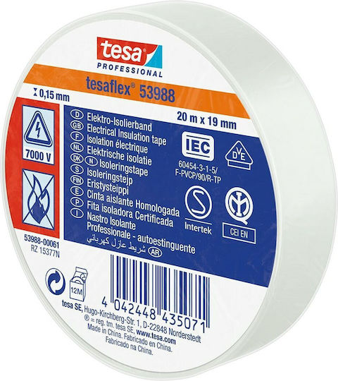 Tesa Insulation Tape 19mm x 20m 53988-00066-00 White