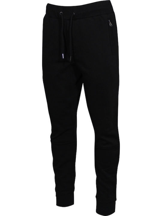 Cuffed Leg Pant Sweatpants with Elastic Black