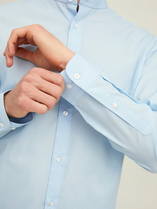 Long-sleeved Cotton Shirt Cashmere Blue