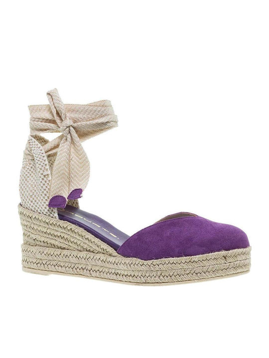 Women's Suede Platform Espadrilles Purple