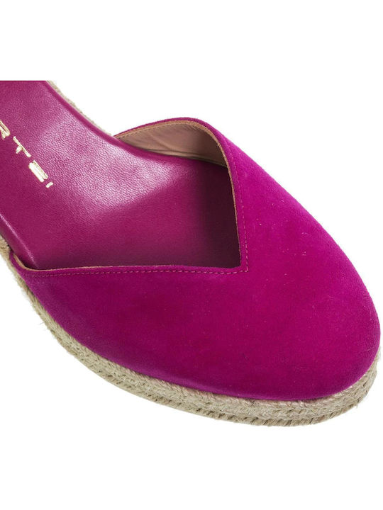 Women's Suede Platform Espadrilles Fuchsia