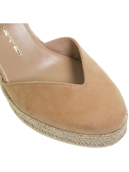 Mourtzi Women's Suede Platform Espadrilles Brown