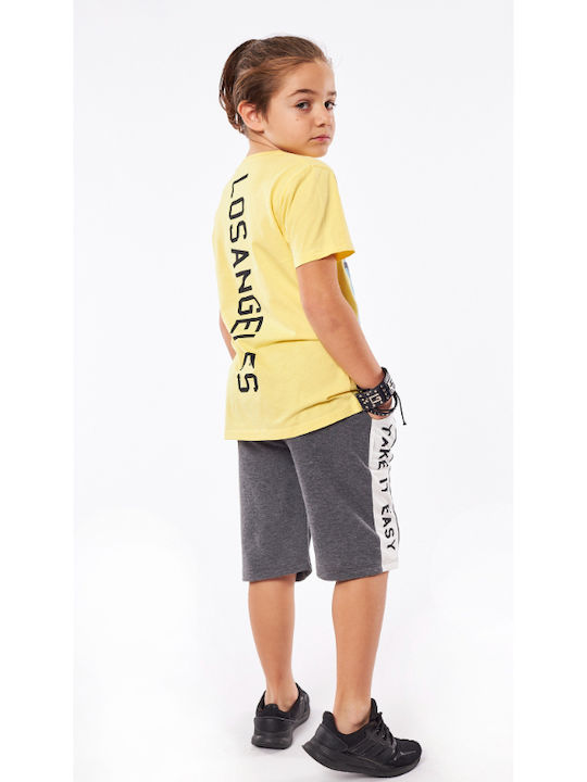 Hashtag Kids Set with Shorts Summer 2pcs Yellow