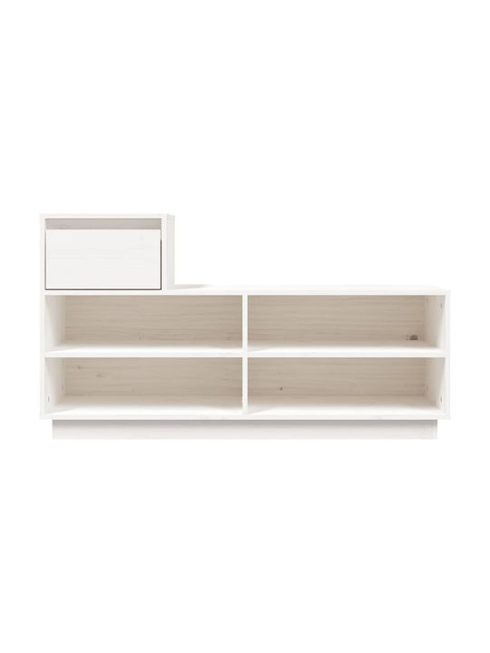 Shoe Organizer with 4 Shelves White 110x34x61cm