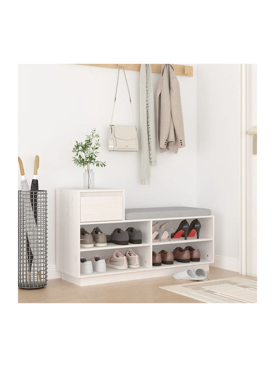 Shoe Organizer with 4 Shelves Λευκό 110x34x61cm