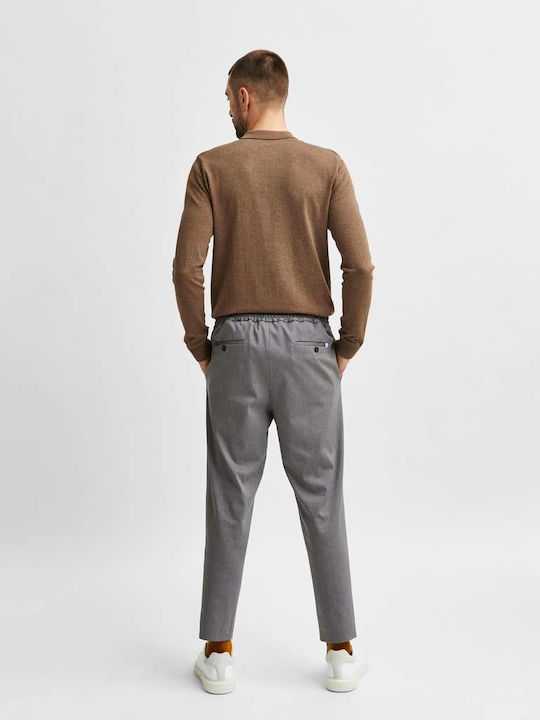 Selected Men's Trousers Chino Elastic in Slim Fit Gray