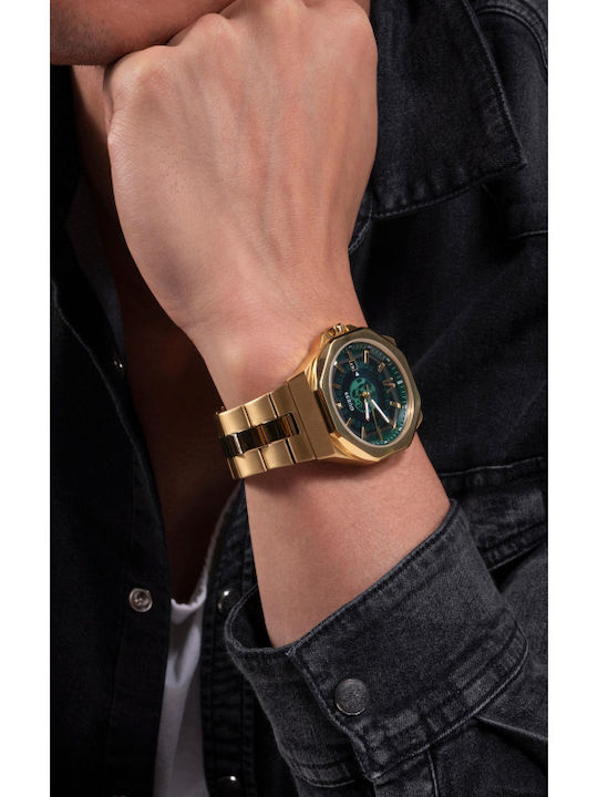 Guess Emperor Men's Watch 42mm Battery with Gold Metal Bracelet