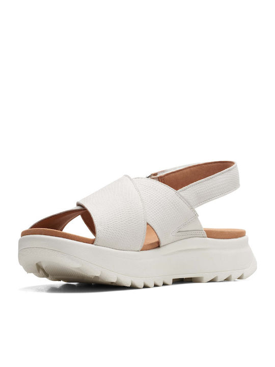 Dashlite Wish Leather Women's Flat Sandals in White Color