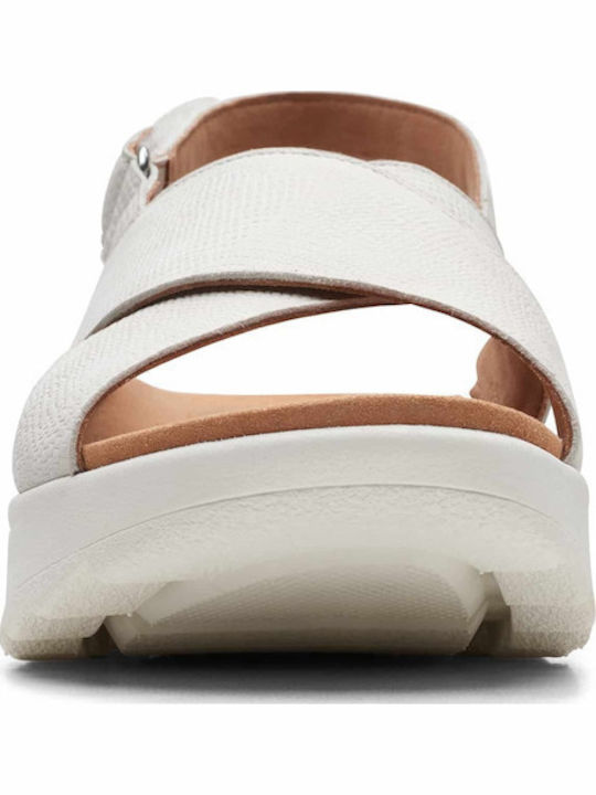 Dashlite Wish Leather Women's Flat Sandals in White Color
