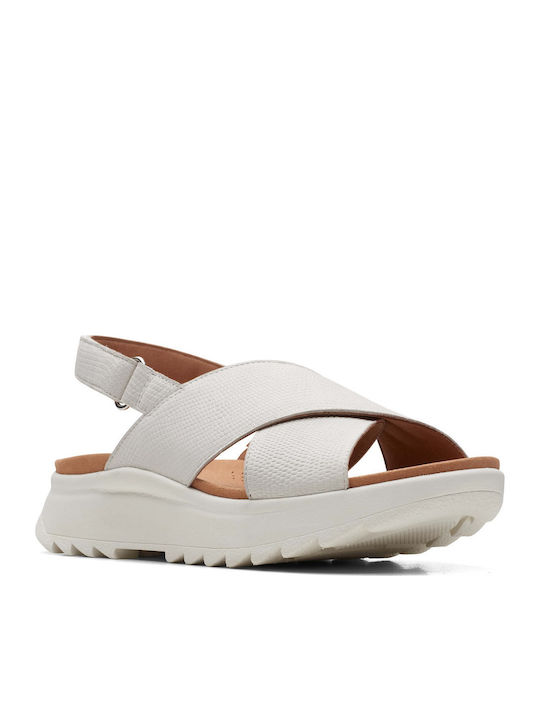 Dashlite Wish Leather Women's Flat Sandals in White Color