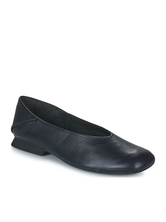 Casi Myra Leather Women's Ballerina Shoes in Black Colour