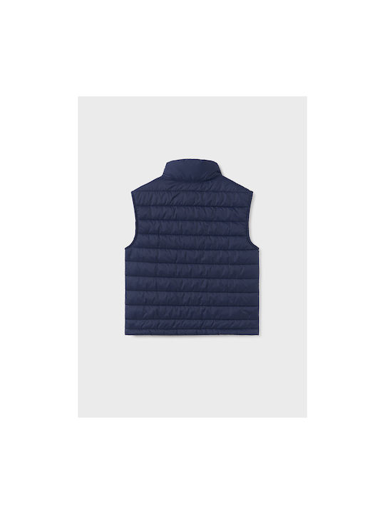 Mayoral Kids Quilted Jacket Sleeveless short Navy Blue