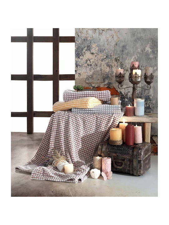 Saray Home Σετ Κουβέρτα Βελουτέ Υπέρδιπλη 220x240εκ. Κεραμιδί