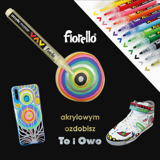 Fiorello Neon Drawing Markers 2mm Set 12pcs