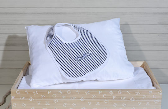 Nautica Bib from 100% Cotton with Hoop & Loop Fastener Striped Blue for 5 m+