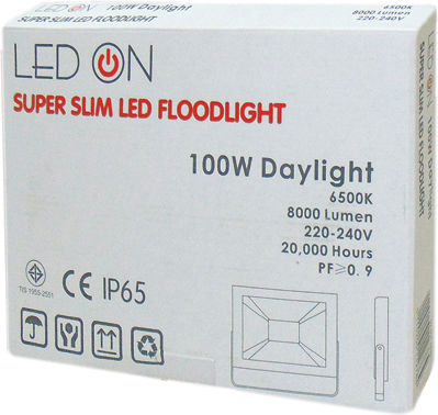 Led On QY-2505 Στεγανός Προβολέας LED 100W Ψυχρό Λευκό 6500K IP65