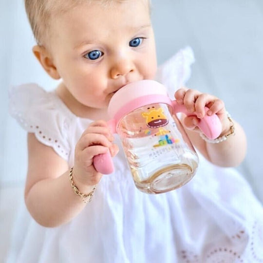 Marcus & Marcus Piglet Educational Sippy Cup Plastic with Handles Pink for 6m+m+ 180ml