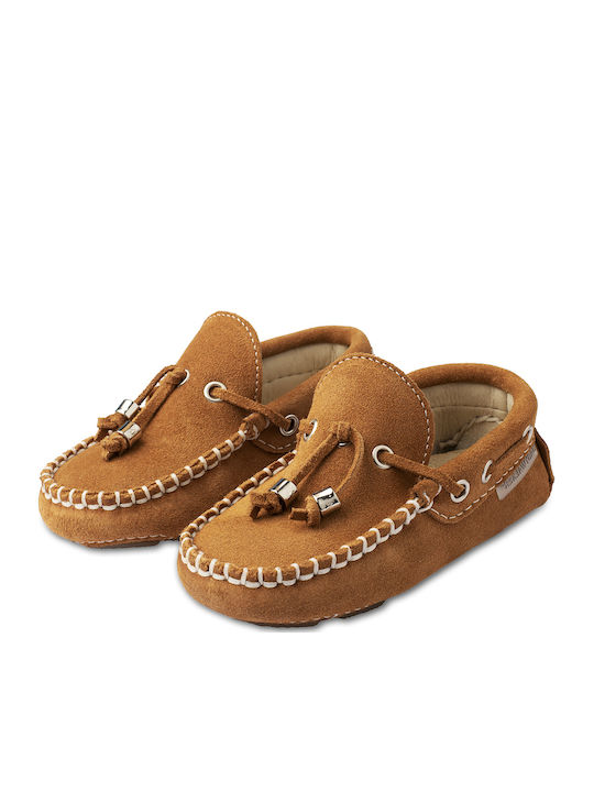 Babywalker Βαπτιστικά Δερμάτινα Μοκασίνια Ταμπά