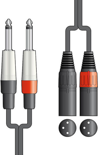 Citronic 26J-2XM075 XLR male to 6.3mm male 0.75m Cable (190.033UK)