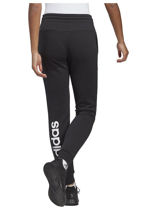 adidas Essentials Linear French Terry Cuffed Παντελόνι Φόρμας Μαύρο