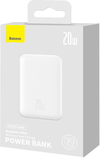 Baseus Magnetic Mini Overseas Edition MagSafe Power Bank 10000mAh 20W με Θύρα USB-C Power Delivery Λευκό