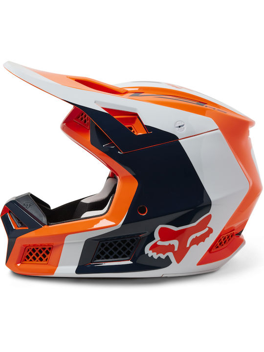 Fox V3 RS Efekt Flo Orange Κράνος Μηχανής Motocross DOT / ECE 22.05