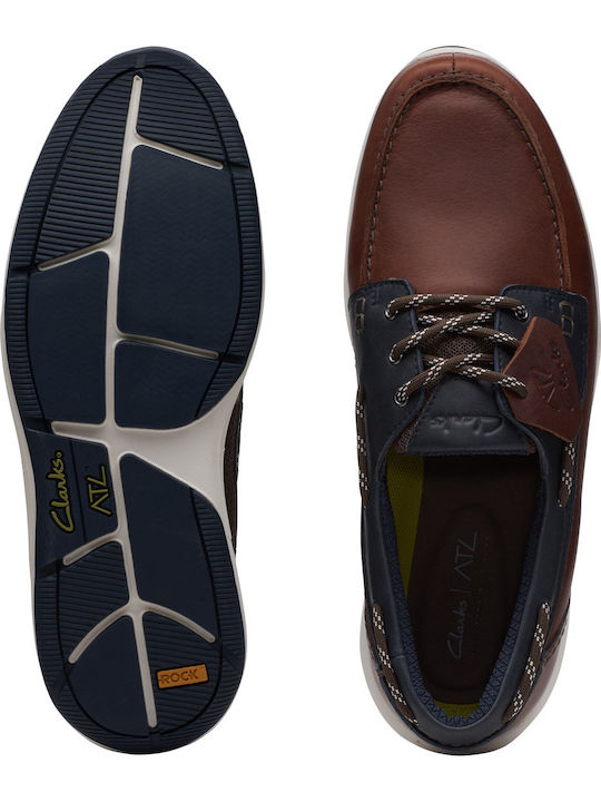 Atl Sail Go Men's Leather Boat Shoes Brown