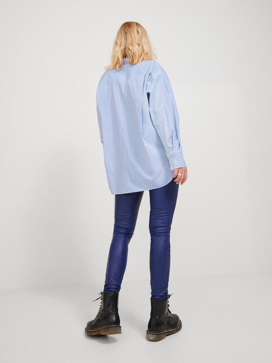 Women's Striped Long Sleeve Shirt Navy Blazer