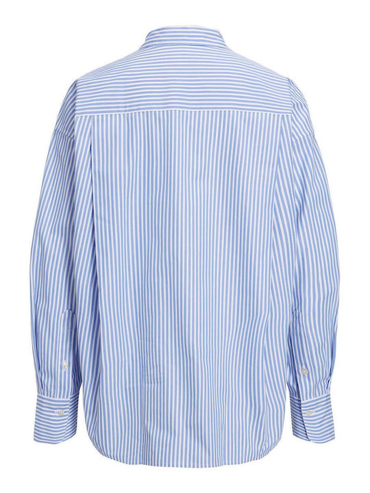 Women's Striped Long Sleeve Shirt Navy Blazer