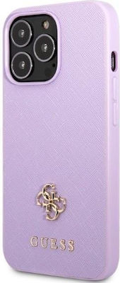 Guess Saffiano 4G Small Metal Logo Back Cover Σιλικόνης Μωβ (iPhone 13 Pro)