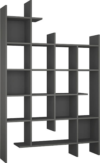 Bibliotecă Manco Antracit 122x25.5x188εκ.